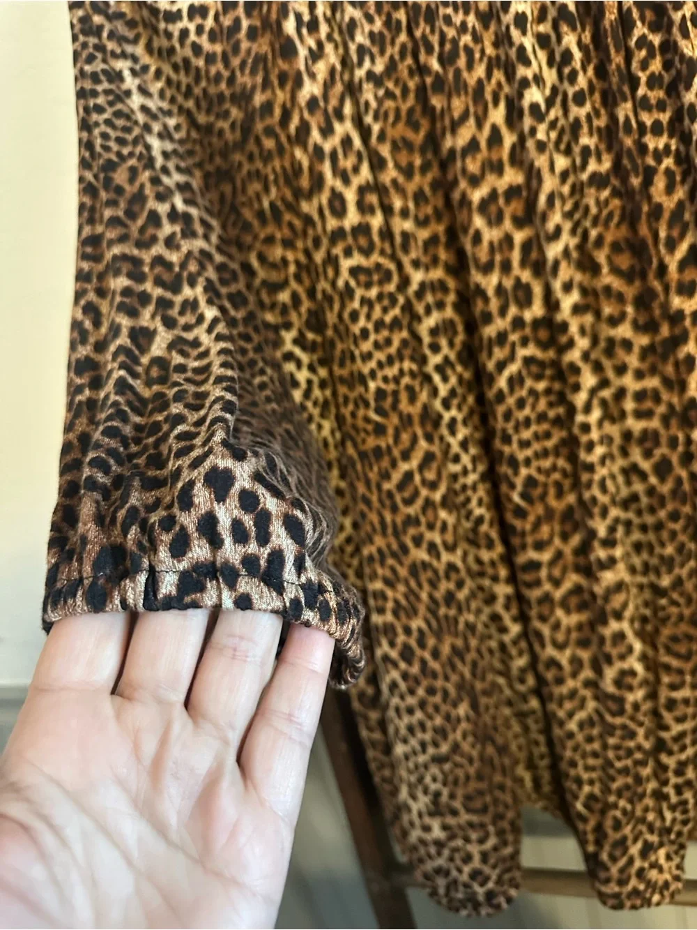 Michael Kors Leopard Print Scoop Neck Tunic Top - Brown/Black